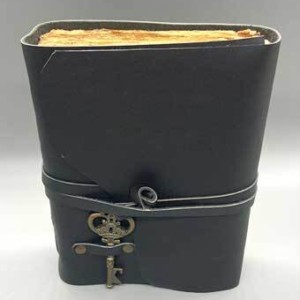 Key Aged Black leather w/ cord