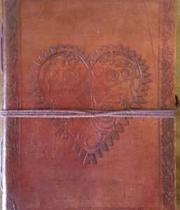 5" x 7" Heart leather blank book w/cord