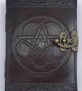 Pentagram leather blank book w/ latch