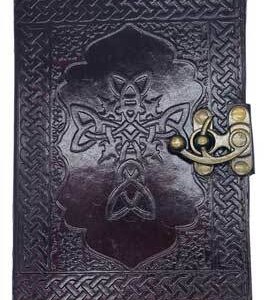 Celtic Cross leather blank book w/ latch