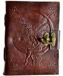 Fairy Moon leather blank book w/ latch