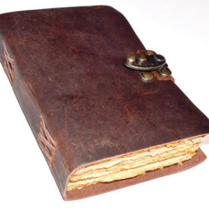 Aged Looking Paper leather w/ latch