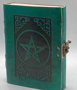 green Pentagram leather blank book w/ latch