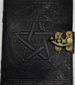 5" x 7" Black Pentagram leather w/ latch