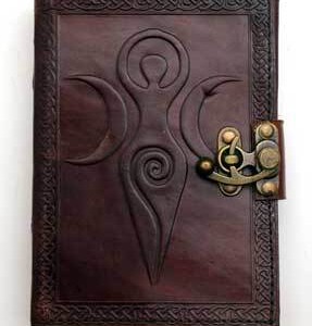 Maiden Mother Moon leather blank book w/ latch