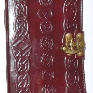 Chakra leather blank book w/ latch
