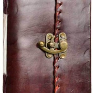 1842 Poetry leather blank book w/ latch