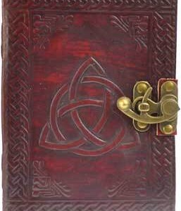 Triquetra leather blank book w/ latch