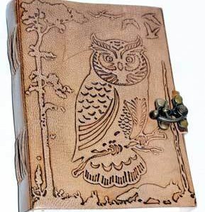 5" x 7" Owl in Jungle leather w/ Latch