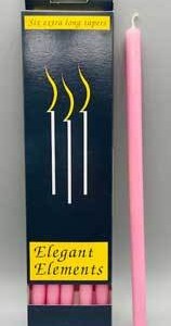 10" Pink chime candle 6 pack