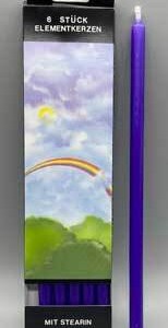 10" Purple chime candle 6 pack