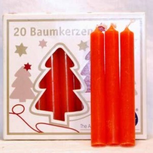 1/2" Orange Chime Candle 20 pack