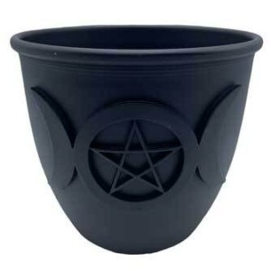 3 1/2" Triple Moon & Pentagram candle holder