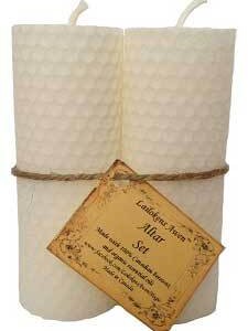 4 1/4" Altar set white Lailokens Awen candle