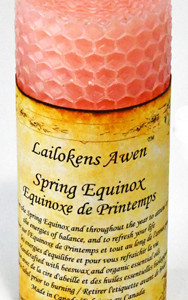 4" Spring Equanox Altar Lailokens Awen candle