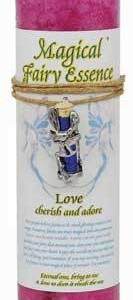 Love Pillar Candle with Fairy Dust Necklace 6 1/2" tall