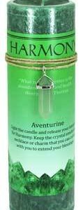 Harmony pillar candle with Aventurine pendant