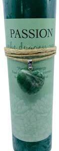 Passion pillar candle with Dragon Snake Jade heart