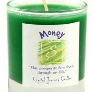 Money soy votive candle