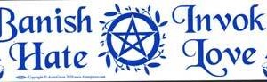 Banish Hate (Pentagram) Invoke Love bumper sticker