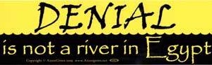 Denial Is Not A River In Egypt bumper sticker