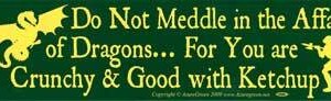Do Not Meddle In The Affairs Of Dragons For You Are Crunchy and Good with ketchup