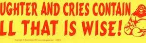 Laughter and Cries Contain All That is Wise! bumper sticker