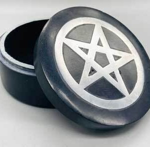 4" Pentagram inlay soapstone black box