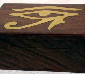 Brass Inlaid Eye of Horus Box 4" x 6"