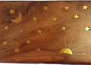 4" x 6" Stars & Moon Brass Inlay Box