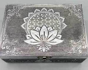 5"x7" metal Flower of Life W Lotus