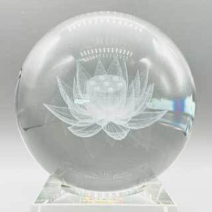 80mm Clear Lotus gazing ball