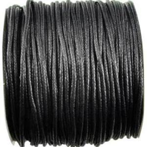 Black Waxed Cotton cord 2mm 100 meters