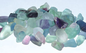 1 lb Fluorite tumbled chips 7-9mm