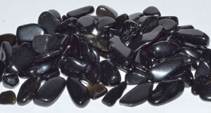 1 lb Obsidian, Black tumbled chips 7-9mm