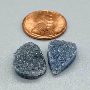 3/4" Amethyst Tear druse cabochon pair