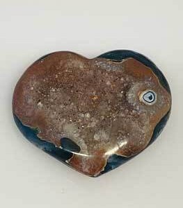 large Heart Puffed Druze Agate