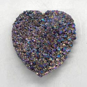 .8#+ Black Rainbow druse heart