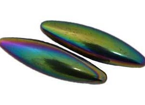 (set of 2) 60mm Rainbow Magnetic Hematite Oval