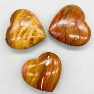 2" Petrified Wood, Red heart