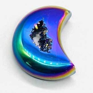 3" Moon Rainbow Druse Agate Geode