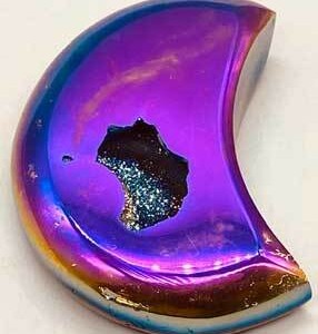 4" Moon Rainbow Druse Agate Geode
