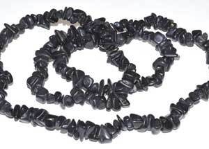 32" Black Stone chip necklace