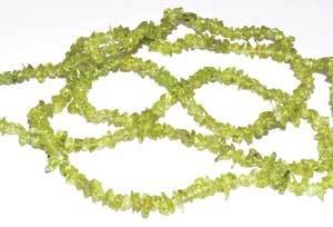 32" Peridot chip necklace