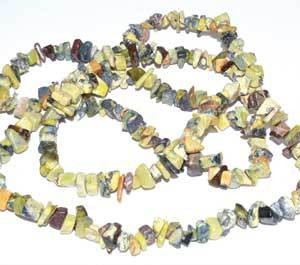 32" Turquoise, Yellow chip necklace