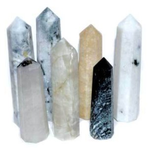 3+" Quartz w Black Tourmaline obelisk