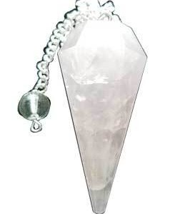 6-sided Rose Quartz pendulum
