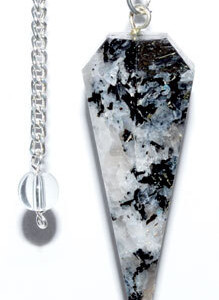 6-sided Rainbow Moonstone pendulum