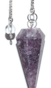 6-sided Lepidolite pendulum