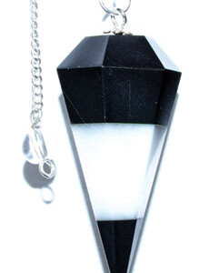 6-sided Tourmaline & White Agate pendulum